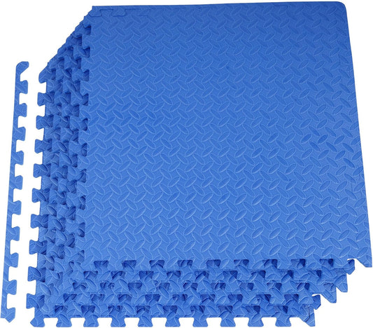 Puzzle Exercise Gym Flooring Mat, 1/2" Thick High-Density EVA Interlocking Tiles Workout Mat for Home Gym, Fitness Equipment, MMA, Gymnastics, 6-Piece Shock-Absorbing Exercise Mat (24 Sq Ft)