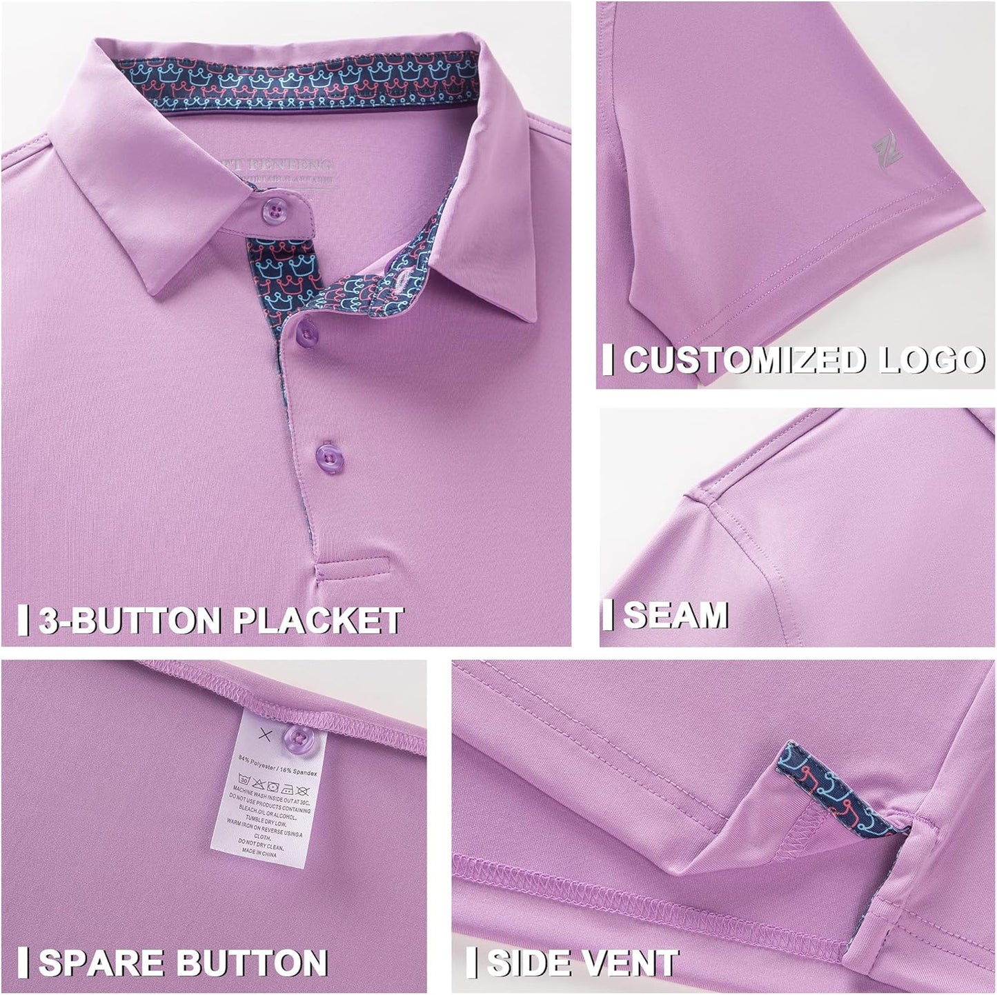 Mens Polo Shirts Short Casual Solid Stylish Dry Fit Performance Designed Collared Golf Polo Shirts for Men