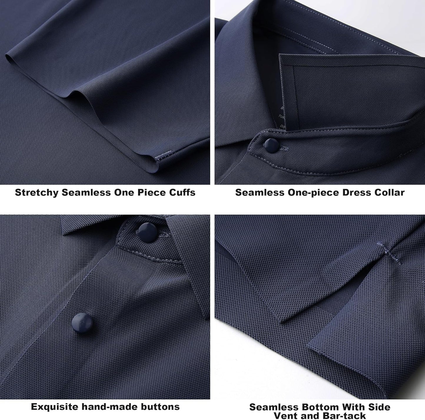 SAMERM Golf Shirts for Men Super Stretch Jacquard Dry Fit Golf Polo Moisture Wicking Short Sleeve Polo Shirts for Men