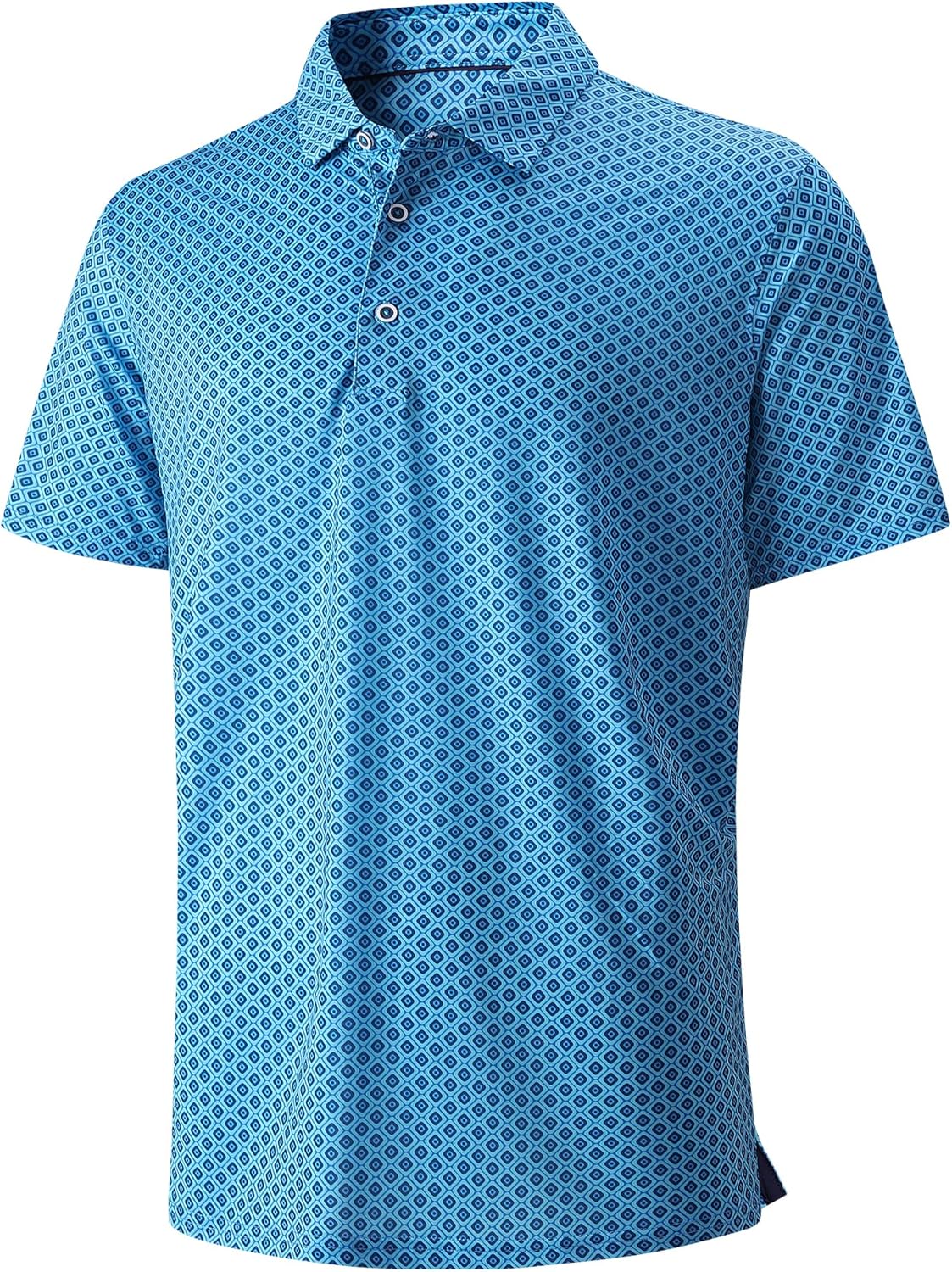 SAMERM Golf Shirts for Men Super Stretch Jacquard Dry Fit Golf Polo Moisture Wicking Short Sleeve Polo Shirts for Men