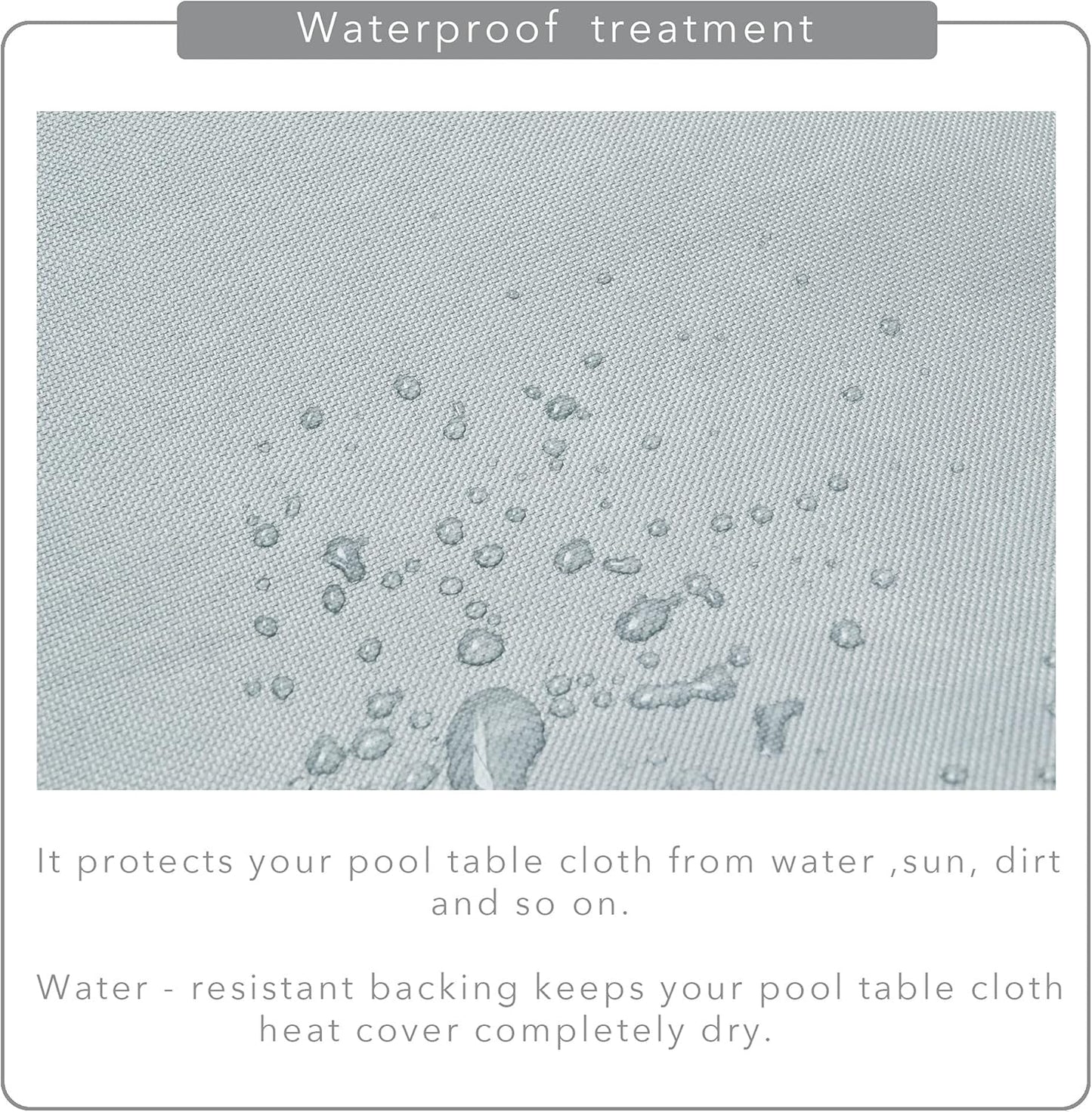 7/8/9FT Heavy Duty 600D Polyester Canvas Billiard Pool Table Cover(7 Colors Available) (Gray, 7-Foot)