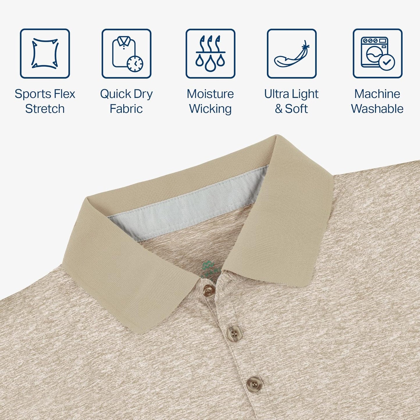 Mio Marino Golf Polo Shirts for Men - Dry Fit - Ultra-Thin Breathable Fabric