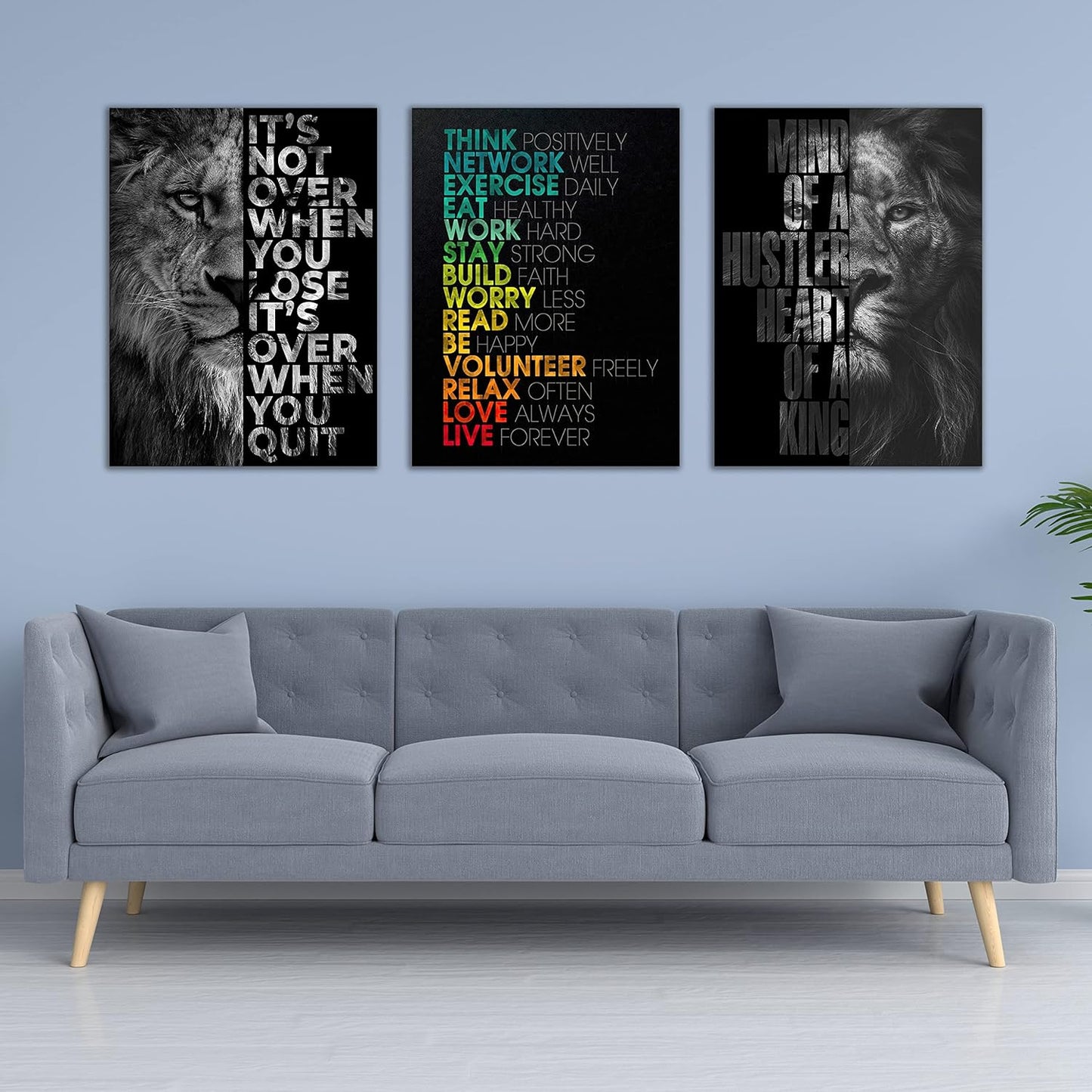 Motivational Canvas Painting Wall Art Execution Grind Hustle Inspirational Wall Art Success Entrepreneur Poster Positive Quotes Wall Poster Framed for Home Office Wall Decor[60''Wx 28''H]
