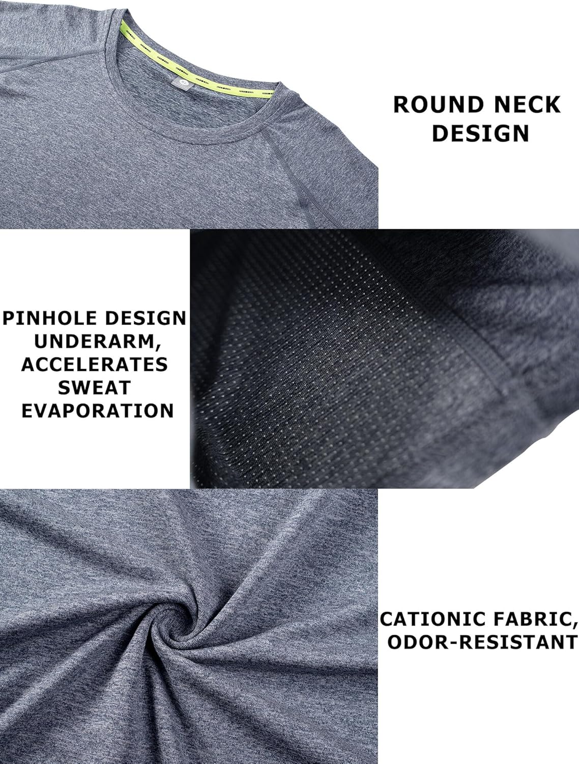 Moisture Wicking Quick Dry Soft Pickleball Workout Hiking Camping Running Shirts for Men Outdoor Sports