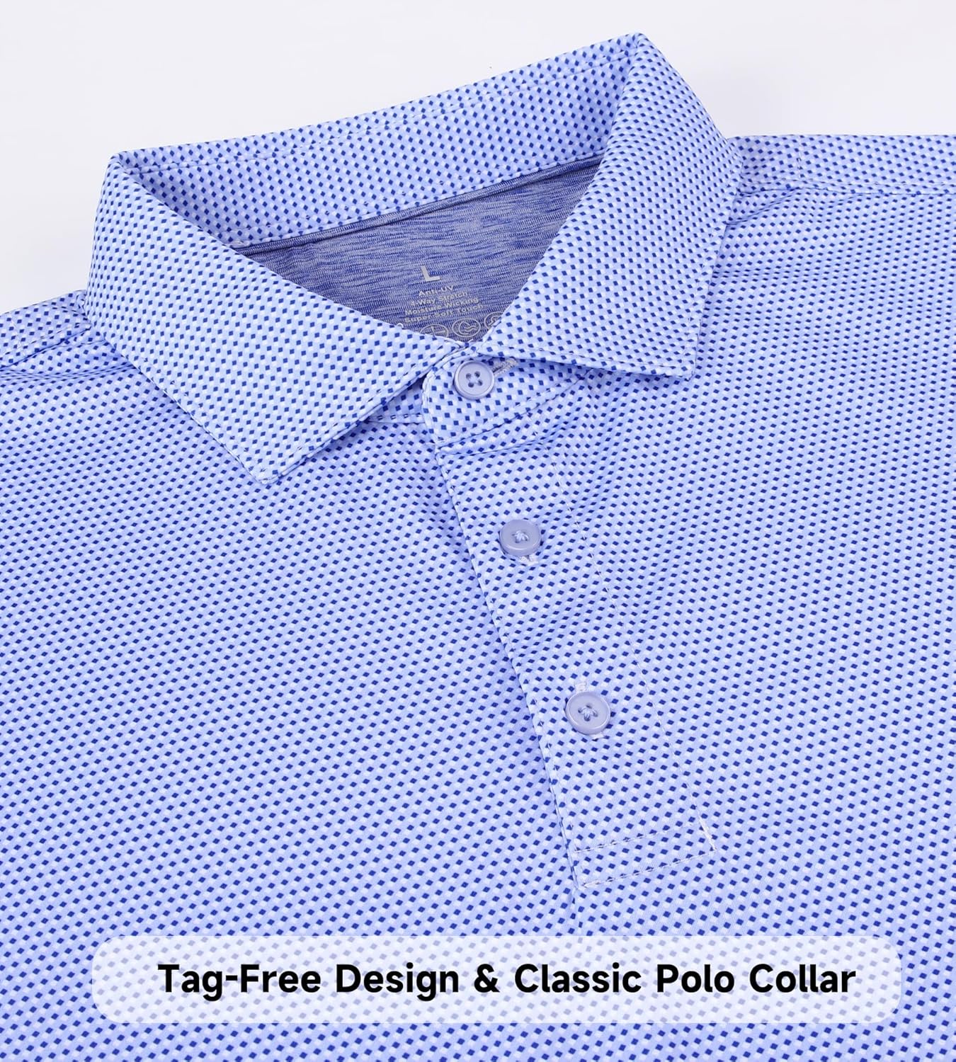 SAMERM Mens Golf Shirts Short Sleeve Dry Fit Performance Moisture Wicking Print Sport Polo Shirts for Men Casual