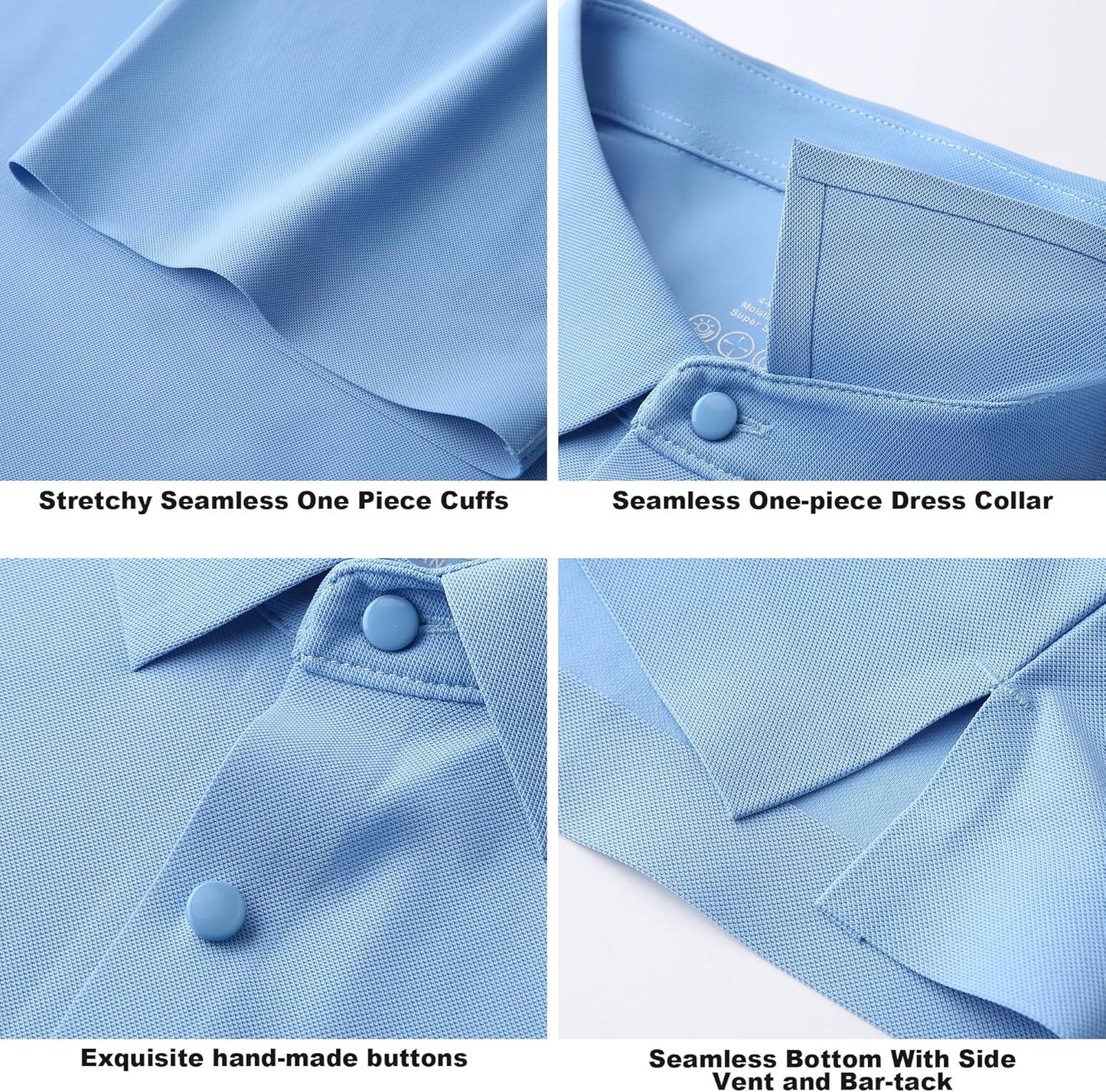 SAMERM Golf Shirts for Men Super Stretch Jacquard Dry Fit Golf Polo Moisture Wicking Short Sleeve Polo Shirts for Men