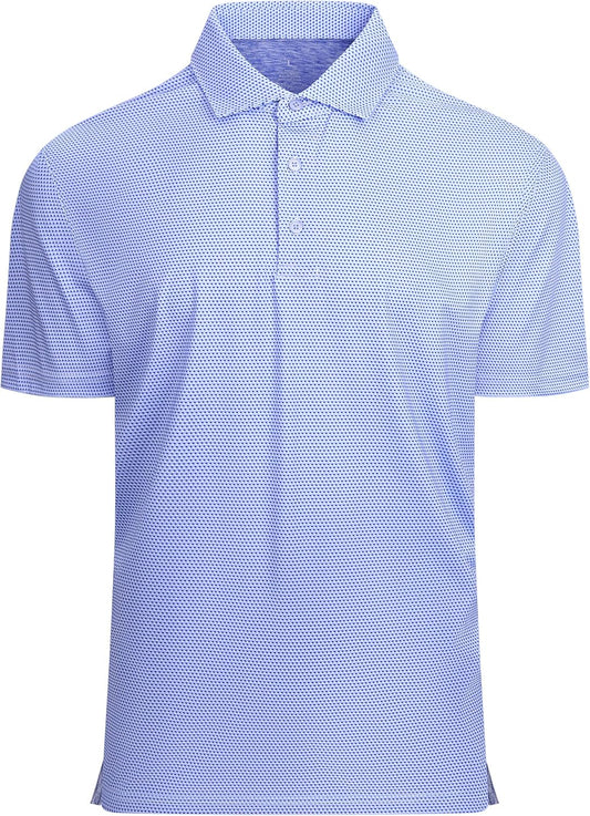 SAMERM Mens Golf Shirts Short Sleeve Dry Fit Performance Moisture Wicking Print Sport Polo Shirts for Men Casual
