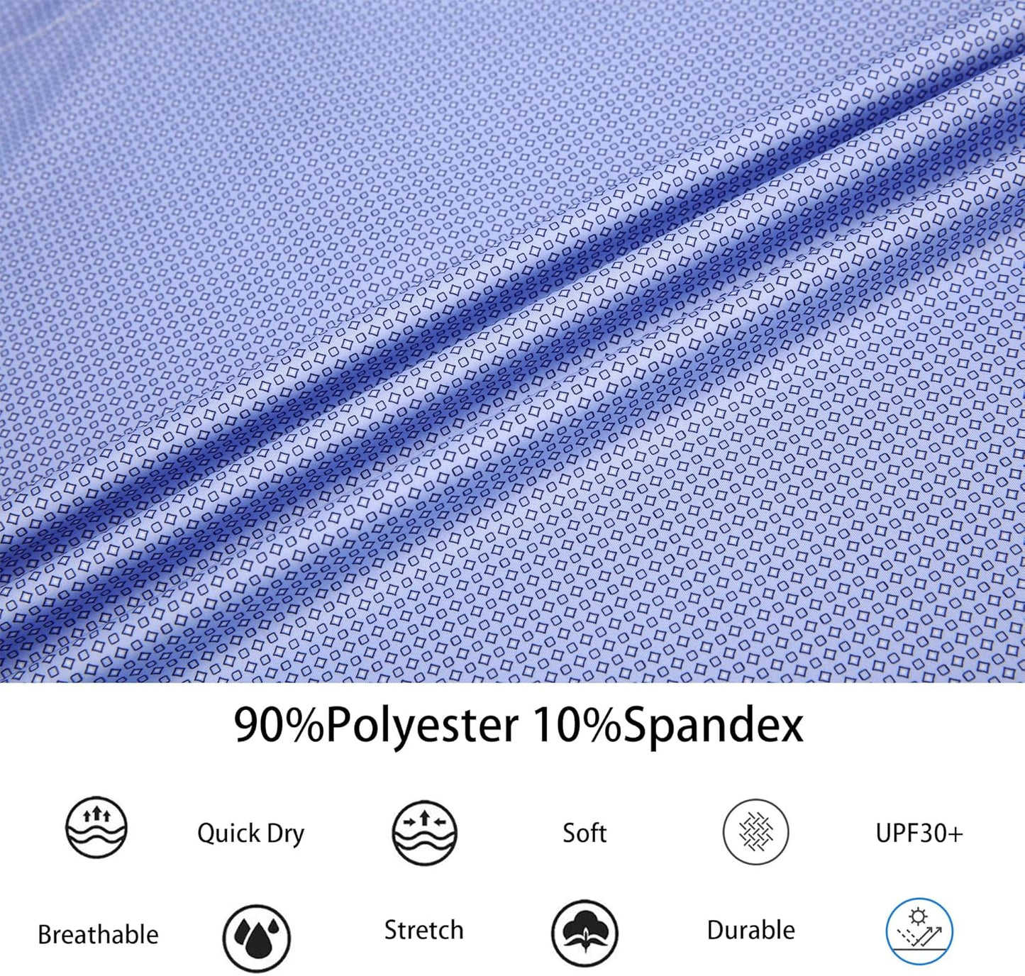 Alex Vando Mens Golf Shirt Moisture Wicking Classic Print Golf Shirts for Men