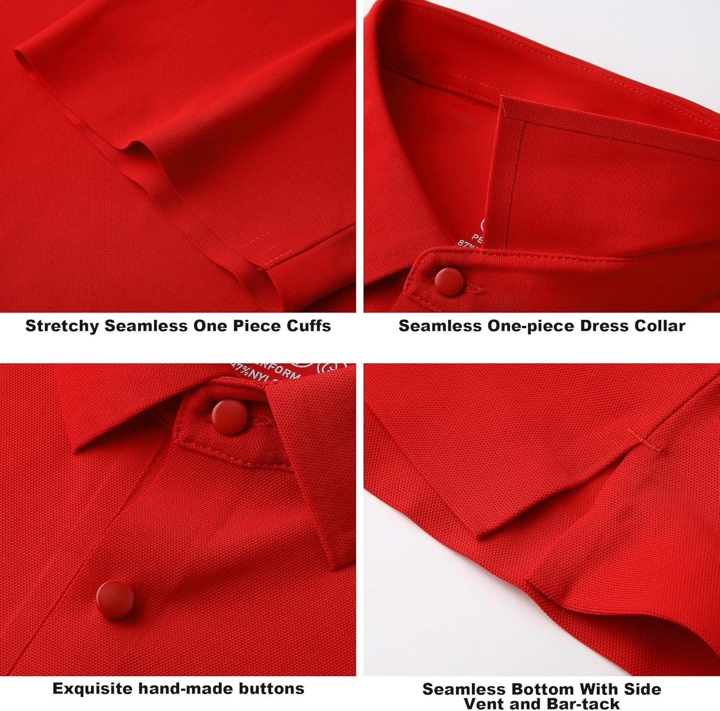 SAMERM Golf Shirts for Men Super Stretch Jacquard Dry Fit Golf Polo Moisture Wicking Short Sleeve Polo Shirts for Men