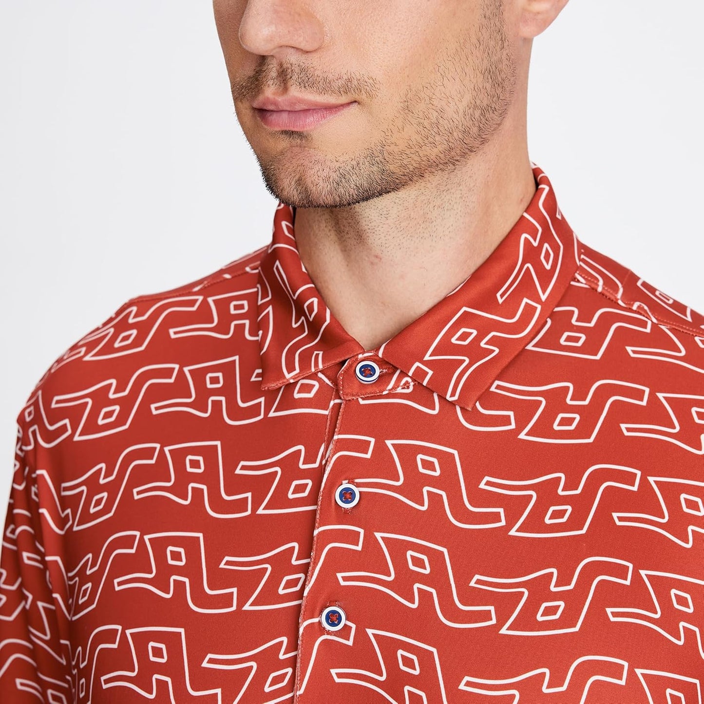 SAMERM Golf Shirts for Men Super Stretch Jacquard Dry Fit Golf Polo Moisture Wicking Short Sleeve Polo Shirts for Men