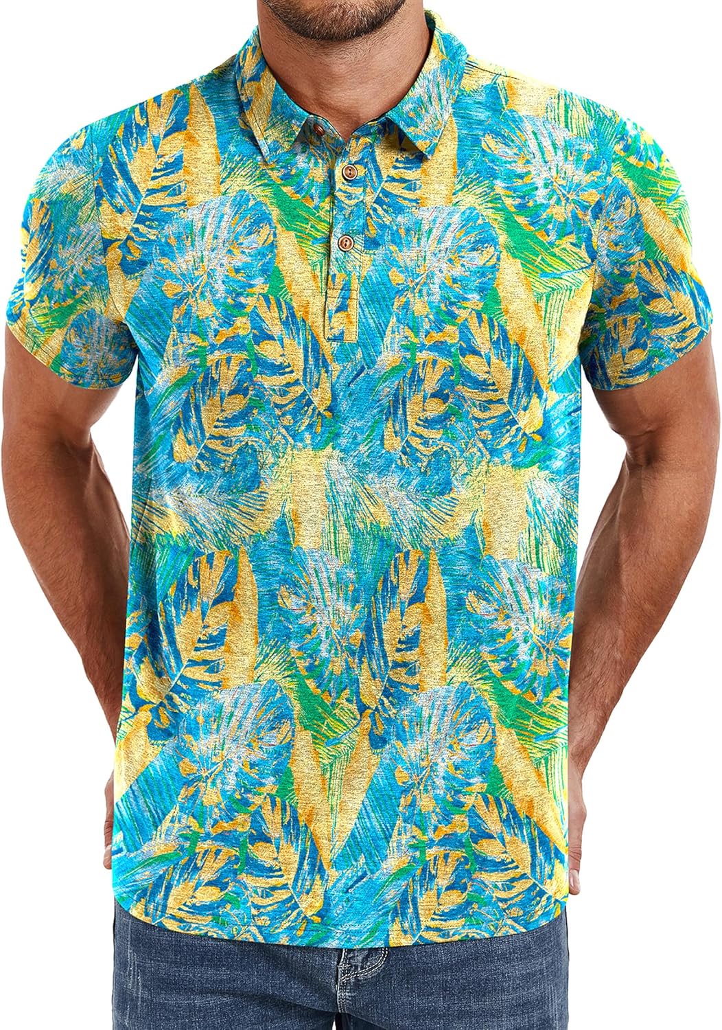PEGENO Mens Polo Shirts Short Sleeve Casual Cotton Golf Shirts Performance Polo Shirts for Men
