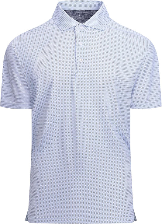 SAMERM Mens Golf Shirts Short Sleeve Dry Fit Performance Moisture Wicking Print Sport Polo Shirts for Men Casual