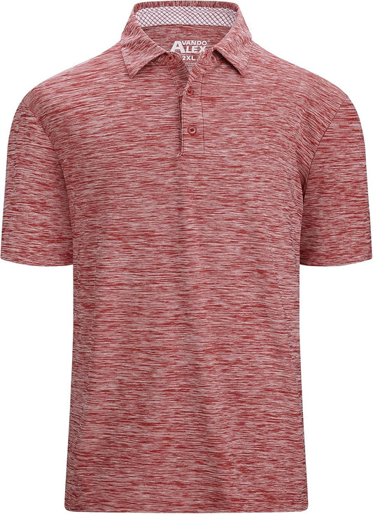 Alex Vando Mens Golf Shirt Moisture Wicking Quick-Dry Short Sleeve Casual Polo Shirts for Men