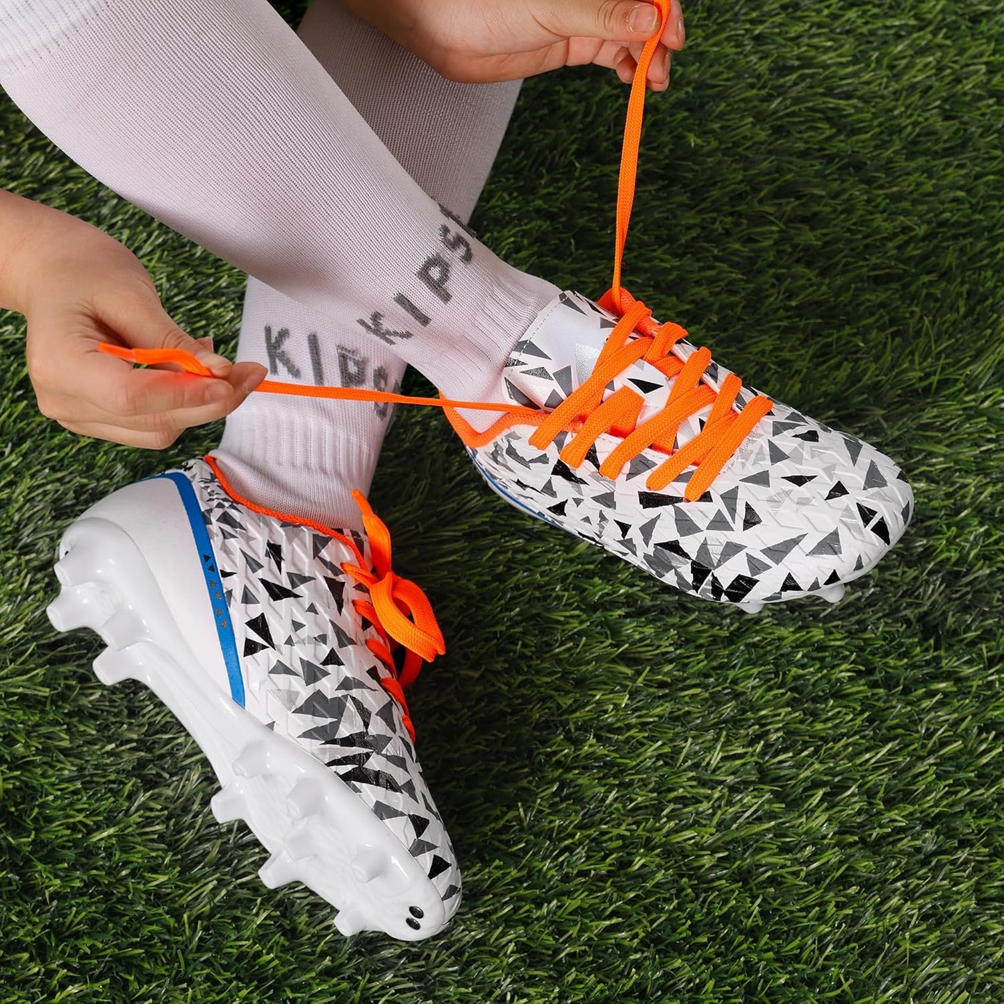 DREAM PAIRS Boys Girls Soccer Cleats Youth Firm Groud Athletic Outdoor Trainning Football Shoes for Little/Big Kid