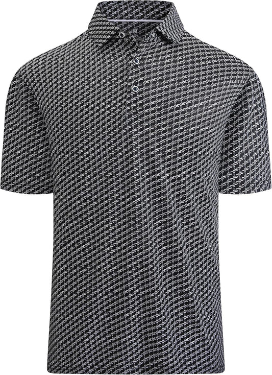 SAMERM Golf Shirts for Men Super Stretch Jacquard Dry Fit Golf Polo Moisture Wicking Short Sleeve Polo Shirts for Men