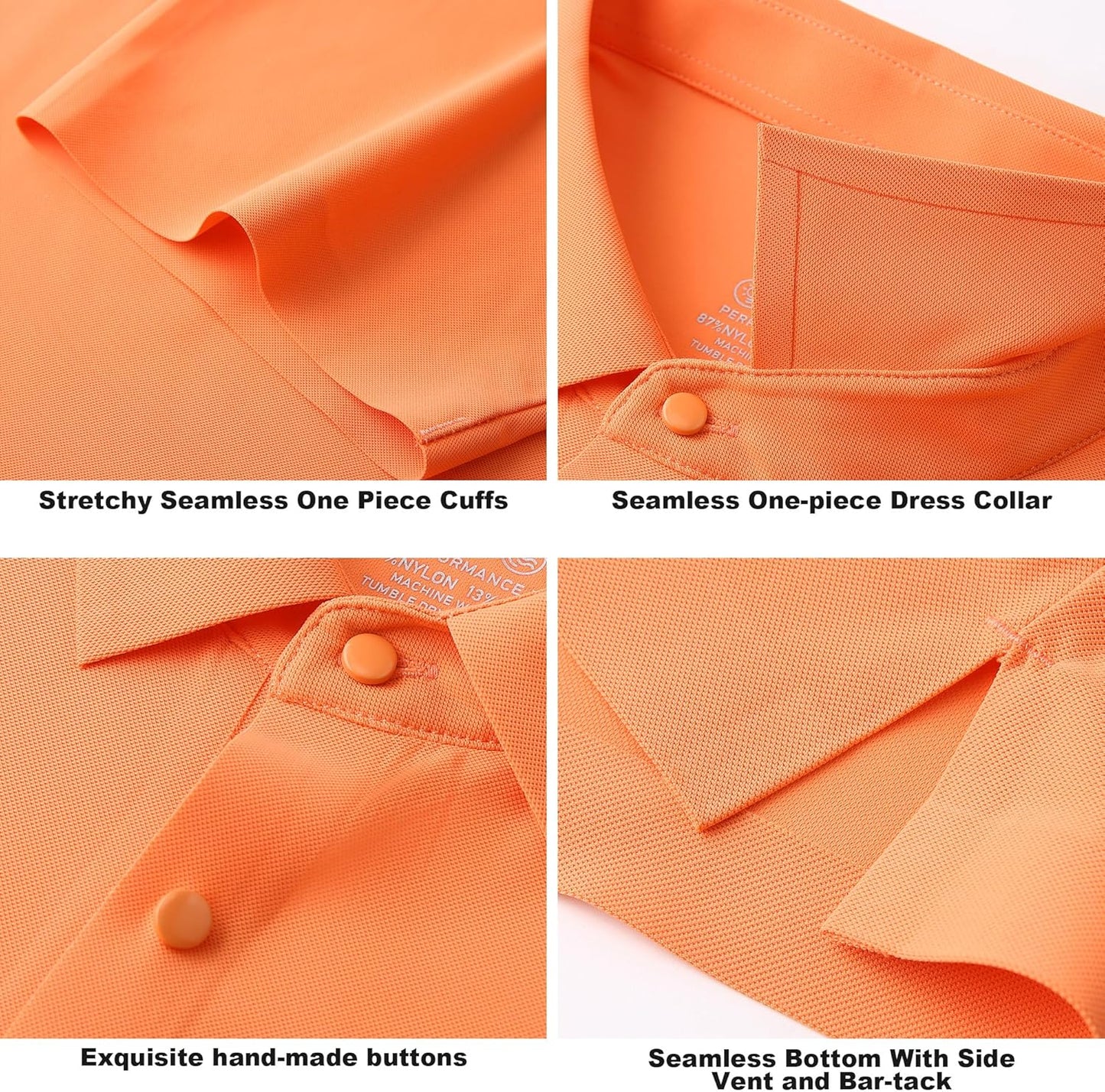 SAMERM Golf Shirts for Men Super Stretch Jacquard Dry Fit Golf Polo Moisture Wicking Short Sleeve Polo Shirts for Men