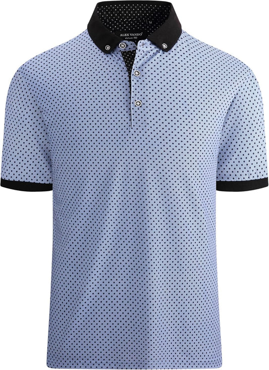 Alex Vando Mens Polo Shirts Short Sleeve Regular Fit Fashion Designed Shirt