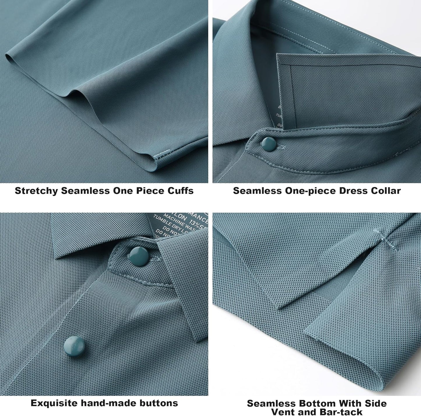 SAMERM Golf Shirts for Men Super Stretch Jacquard Dry Fit Golf Polo Moisture Wicking Short Sleeve Polo Shirts for Men